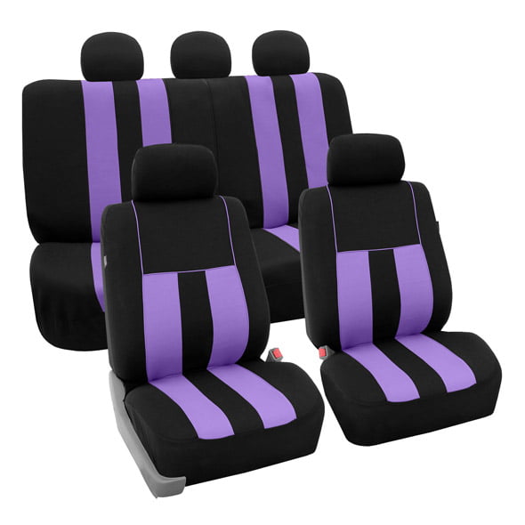 COEQINE Purple Car Seat Covers for Women,Butterfly Pattern Front Seat Covers Car