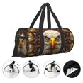 thumbnail image 3 of Zufioo Vintage Pattern Bald Eagle Print Round Sports Travel Duffel Bag, Airplane Weekender Bag, Waterproof Gym Backpack, Unisex, 3 of 6