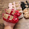 thumbnail image 2 of Faithtur Princess Shoes Girls Solid Color Bowknot Footwear Walking Shoes, 2 of 9