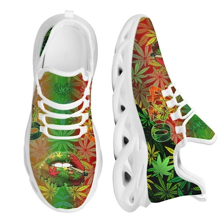

Women s Comfort Sneakers Weed Leaves Print Sexy Lips Design Outdoor Sport Shoes Lightweight Walking Footwear Zapatos