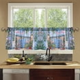 thumbnail image 4 of Yayeee Kitchen Curtains Tier Set of 2 Light Filtering 57"x24" Over Sink Window Panels, Blue Floral Window, 4 of 7