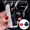 thumbnail image 6 of Car Phone Holder Rhinestone Bling Mount, Automatic Clamping Snap Type Navigation Stand, 8.5cm Mini Dashboard Air Vent Clip, Universal 98% Mobile Phone GPS Cradle with Diamond Decor, 6 of 9