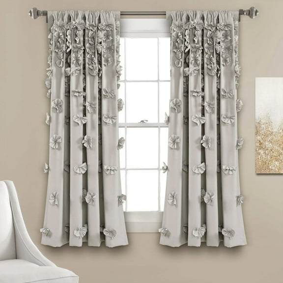 Lush Decor Riley Window Curtain Panel Single Light Gray 54x63