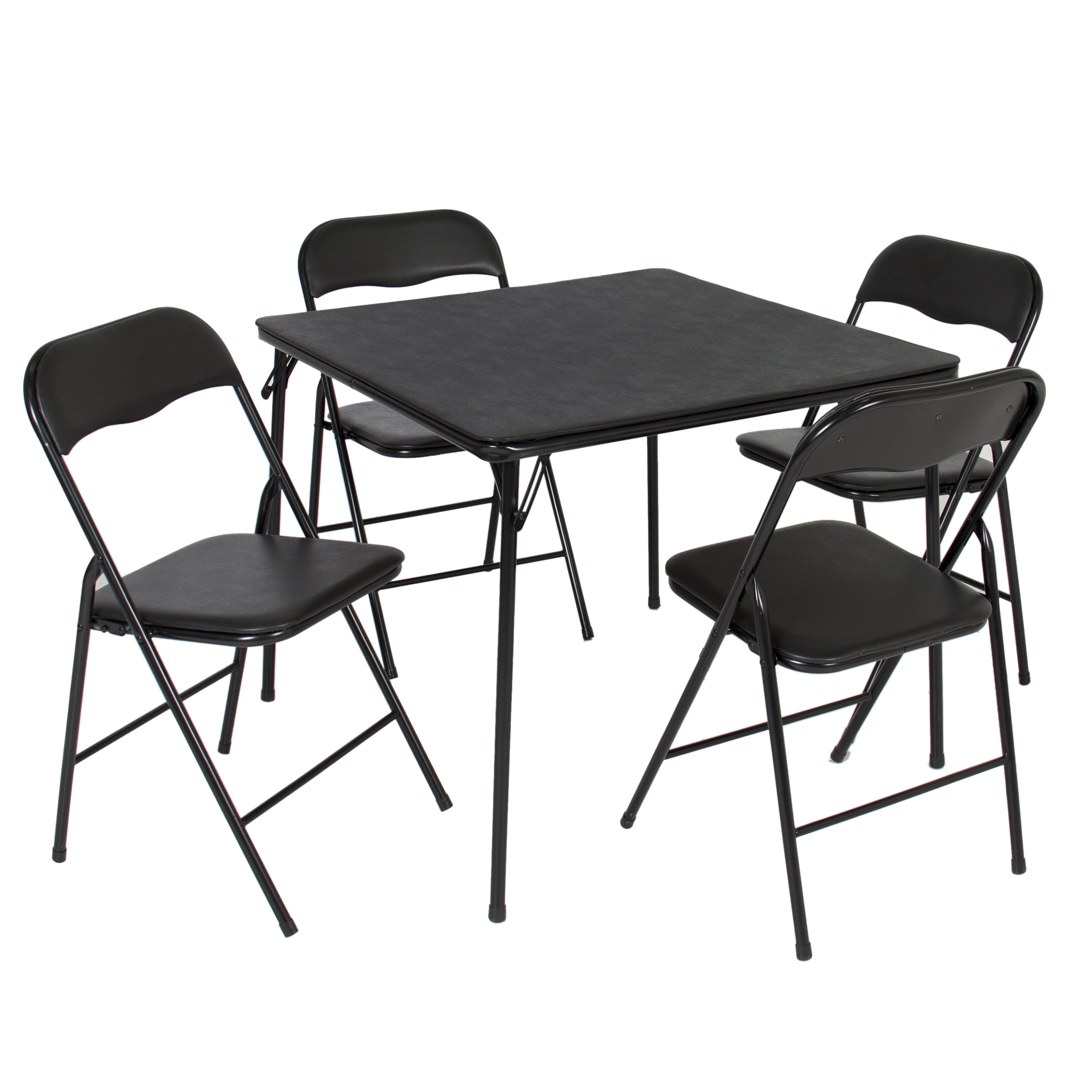 folding table with storage for 4 chairs