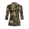 thumbnail image 3 of Uorisanigo Camo Forest Women's Golf Shirt Soft Polyester Spandex Fabric Women's 3/4 Sleeve Athletic Golf Shirts Comfortable Fashion Zip Up Collar Tennis Tops Outing Wear Size S, 3 of 7
