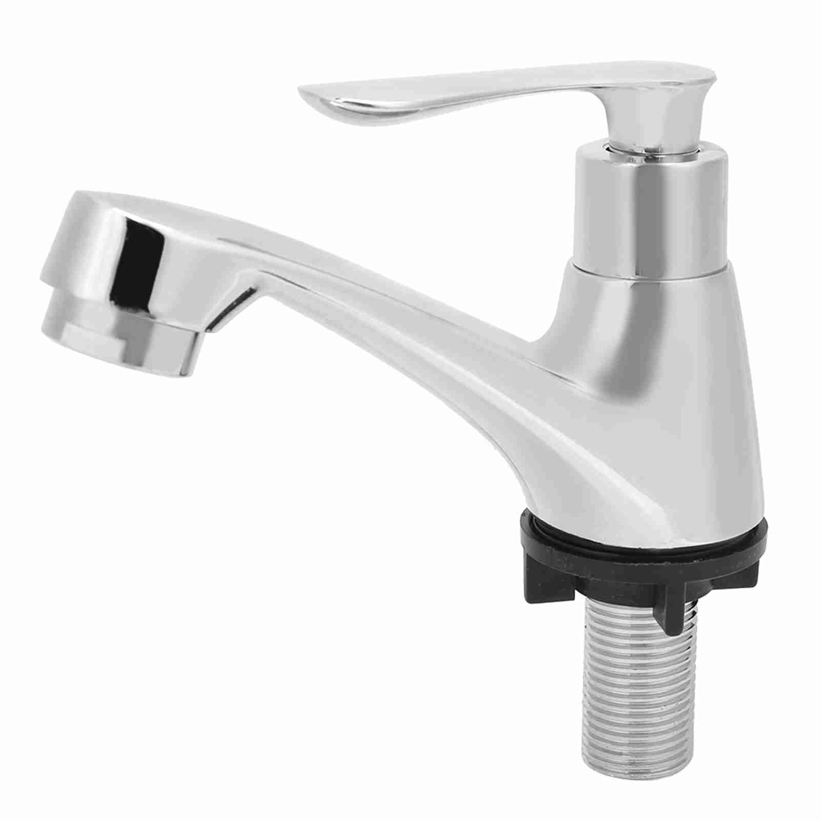 Rupoun G1/2in Household Zinc Alloy Single Handle Faucet Water Tap for Bathroom Kitchen Sink Basin 4.9 in / 12.5 cm