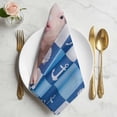 thumbnail image 2 of Funny Pig Cloth Napkins, Cute Art Modern Lovely Animals on Showering Blue Washable and Reusable Dinner Napkins Set of 2, Table Napkin for Kitchen Party Birthday Wedding Hotel Housewarming 20"x20", 2 of 9