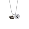 thumbnail image 2 of Delight Jewelry Silvertone Large Enamel Football Silvertone Script Initial Disc - I - Charm Necklace, 20"+3", 2 of 4