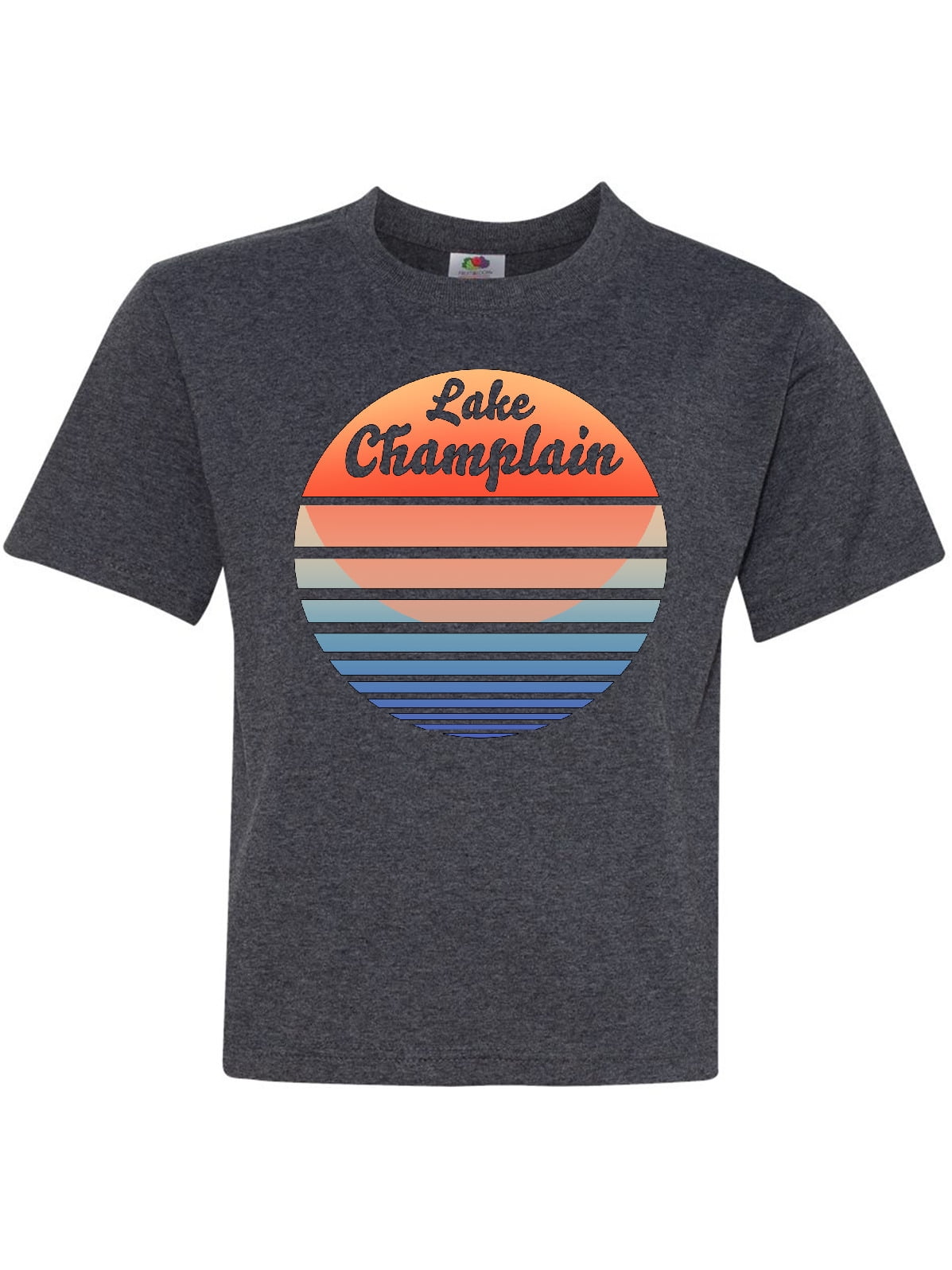 Inktastic Lake Champlain Retro Sunset Youth TShirt
