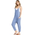 thumbnail image 2 of Wasabi & Mint Women's Comfy Lounge Cropped Onesie Jumpsuit (S, Baby Blue), 2 of 4