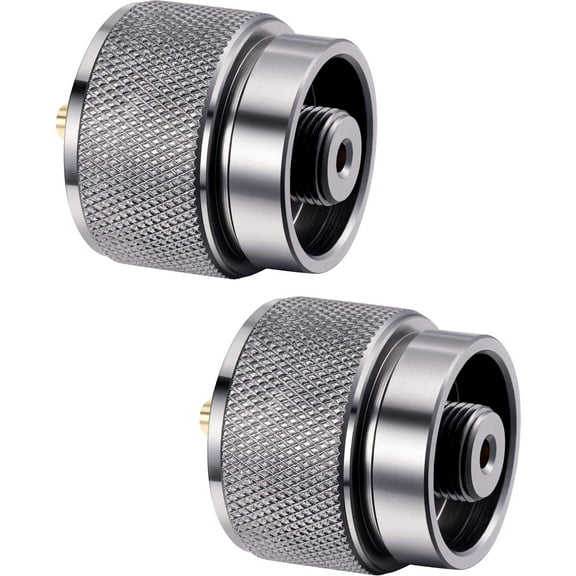 2 Pieces Camping Stove Adapter 1 Lb Propane Small Tank Input EN417 Lindal Valve Output Outdoor Cylinder LPG Canister Adapter