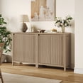 thumbnail image 6 of SICOTAS 29.1"W Mid Century Modern Sideboard Buffet Cabinet Set of 2 with Fluted Doors, Small Farmhouse Credenza with Adjustable Shelves Modular Storage Cabinets for Dining Room, Living Room, Oak, 6 of 9