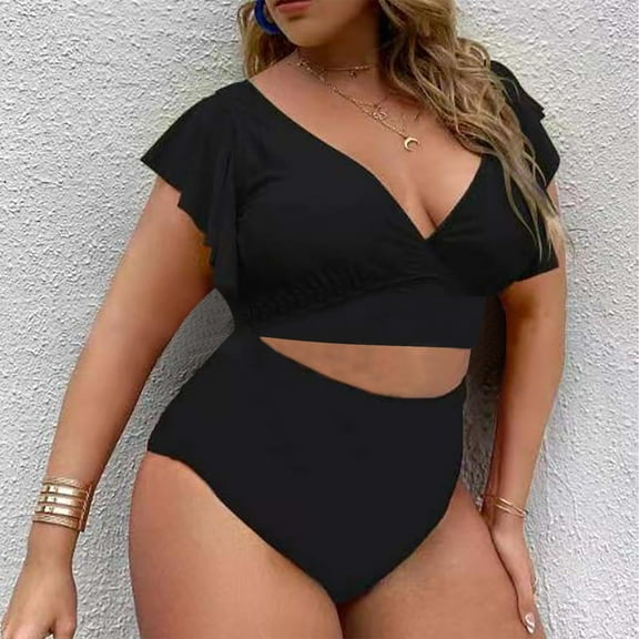 Feimerou Women Two Piece Plus Size Tankini Swimsuits High Waisted Tummy Control Bathing Suits Sexy Bikini Swimsuits with Bottom