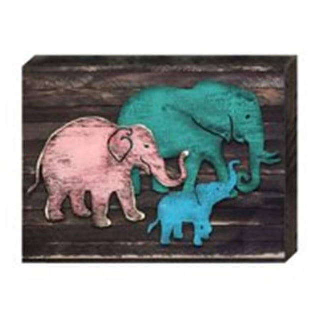 Designocracy 98229S3-18 Art d'Éléphant sur le Décor de Mur de Bord
