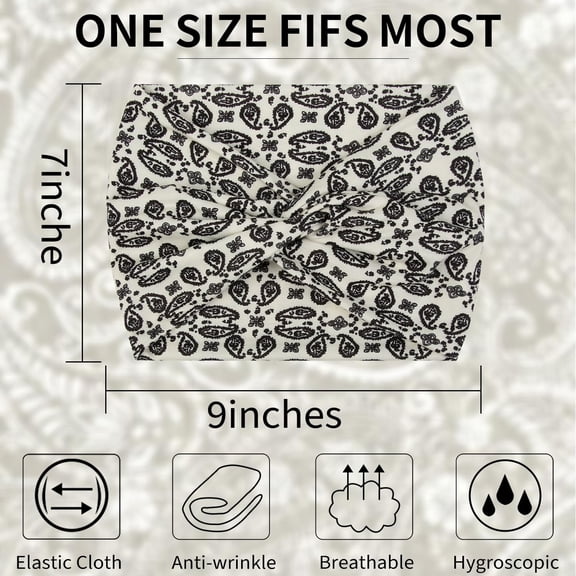 WEIFEI-7 Inches Extra Wide Headbands for Women, 4 Packs Boho Large Turban Head Bands Womens Fashion Bandana Headband Sport Workout Yoga Hairband African Knotted Headwraps