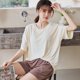 thumbnail image 1 of Ropa de dormir para mujer, pijamas sueltos de Modal, conjunto de dos piezas para mujer, pantalones cortos finos de manga corta para primavera y verano, traje con almohadilla para el pecho, 1 of 5