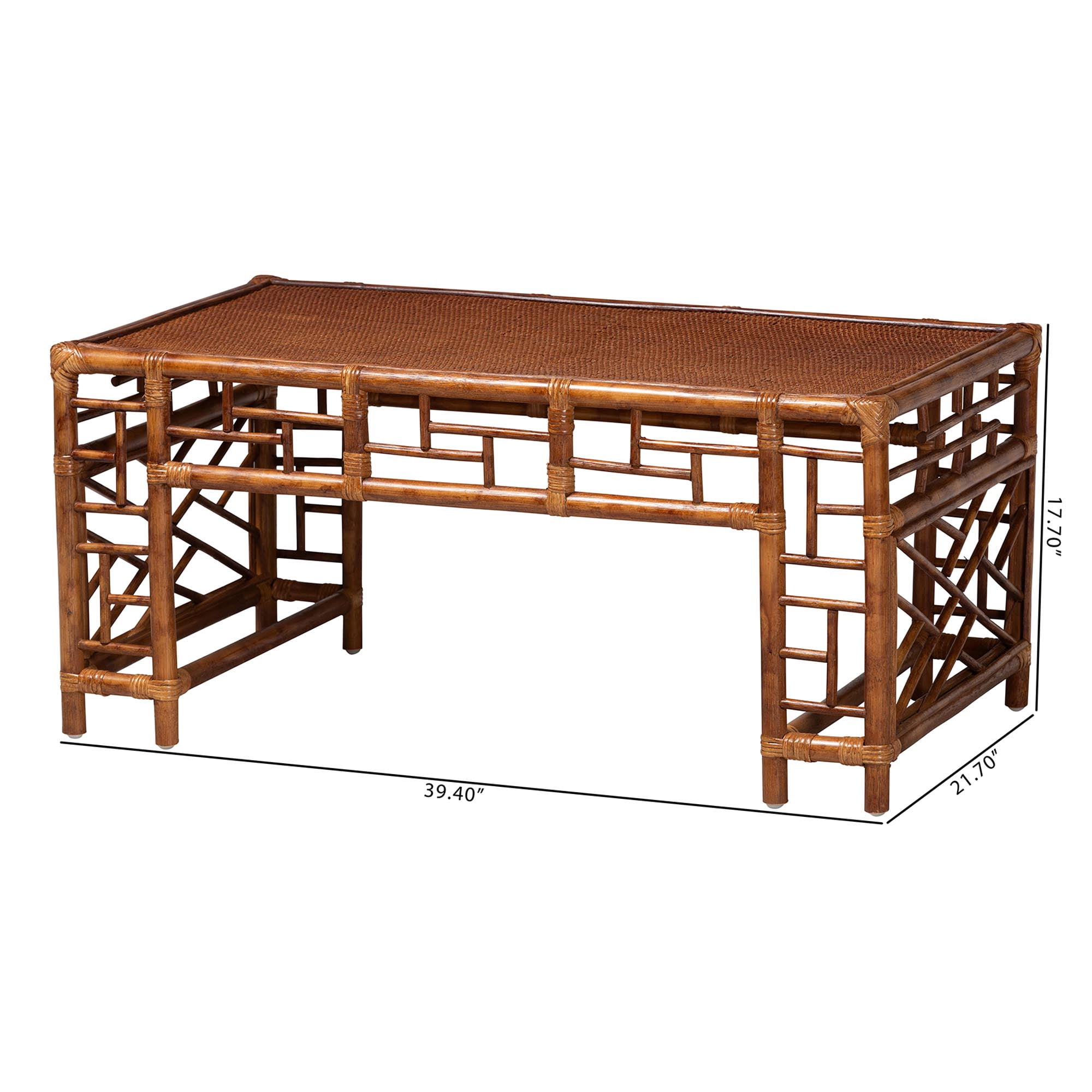 bali & pari Wahid Boho Coffee Table, Marbled Tortoise Brown