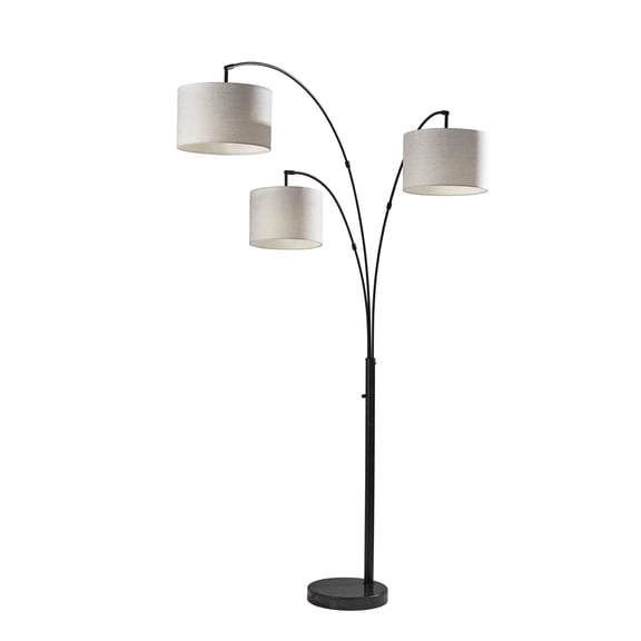 Adesso Home Brand Bowery 3-Arm Arc Lamp in Black Color