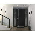 thumbnail image 3 of Front Exterior Prehung Steel Door / Cynex 6777 Black / 2 Side Exterior Windows / Stainless Inserts Single Modern Painted-W16+36+16" x H80"-Left-hand Inswing, 3 of 6