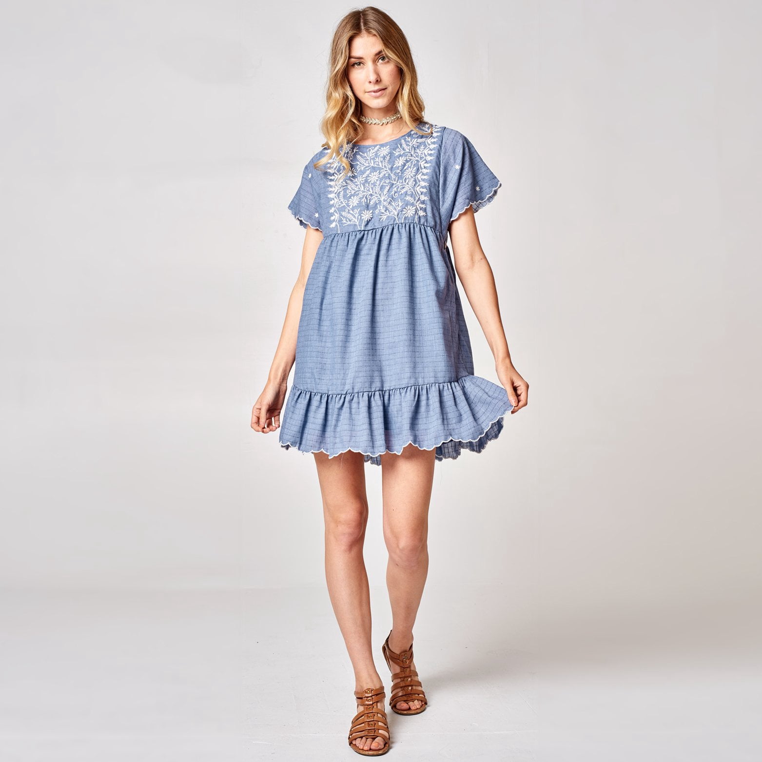 Embroidered Romper Dress - Walmart.com