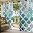thumbnail image 3 of Turquoise Morocco Outdoor Curtains for Patio Waterproof,Windproof Privacy Curtains with Weighted Bottom,Grey Ombre Retro Mottled Painting Art Outside Drapes for Picnic Garage Yard 54"x95" 1 Panel, 3 of 8