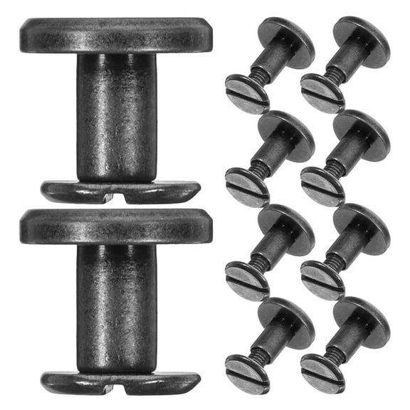 DEEPCRAFF Flat Head Rivet Screws for Leatherworking Zinc Alloy 10Pcs