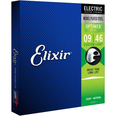 Elixir 19027 Electric Guitar Strings with OPTIWEB Coating, Custom Light ,