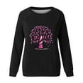 thumbnail image 4 of Jinhomg Womens Pink Breast Cancer Awareness Shirt Trendy Pink Ribbon Tree Pattern Sweatshirts Holiday Dressy Comfy Long Sleeve Round Neck Tops Black L, 4 of 5