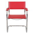 thumbnail image 3 of Breuer Chair Company Mart Stam Cantilever Armchair Arm Chair w/ Chrome Steel Frame & Red Bonded Leather by Furnish Theory, 3 of 7
