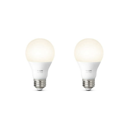 Philips Hue White A19 Smart Light Bulb, 60W LED, 2-Pack