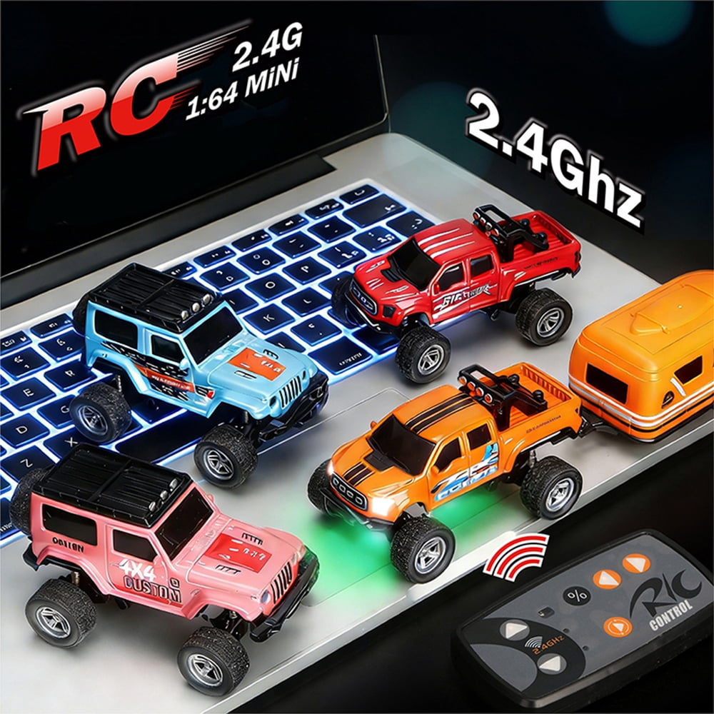 1:64 Scale Mini Alloy Off-road vehicle, Truck RC Car, 2.4Ghz Remote and App Control Toy Car, 3-Speed Adjustment Pocket Toy Car Rechargeable Drift Racing Car Desktop Toy Gift
