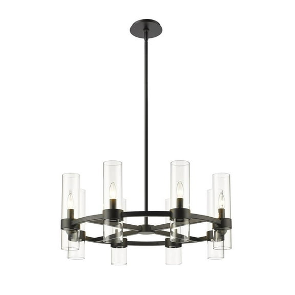 8 Light Chandelier In Industrial Style-40.5 Inches Tall And 28 Inches Wide     -Traditional Installation Z-Lite 3500-8Mb