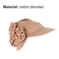 Elastic Turban Caps with Floral Design and Brim Visor for Women