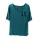 thumbnail image 2 of Pijama de manga corta para mujer, cuello redondo, color liso, informal, fino, interior, para el hogar, de poliéster, 2 of 3