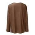 thumbnail image 4 of Womens T Shirts Long Sleeve Crew Neck Solid Color Shirts Basic Tee Tops Blouse, 4 of 5