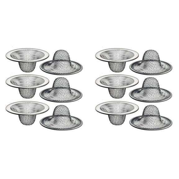 12 Pack - 2.125Inch Top / 1Inch Basket Mesh Sink Drain Strainer Hair Catcher for Bathroom Sink, Utility, Slop, Laundry