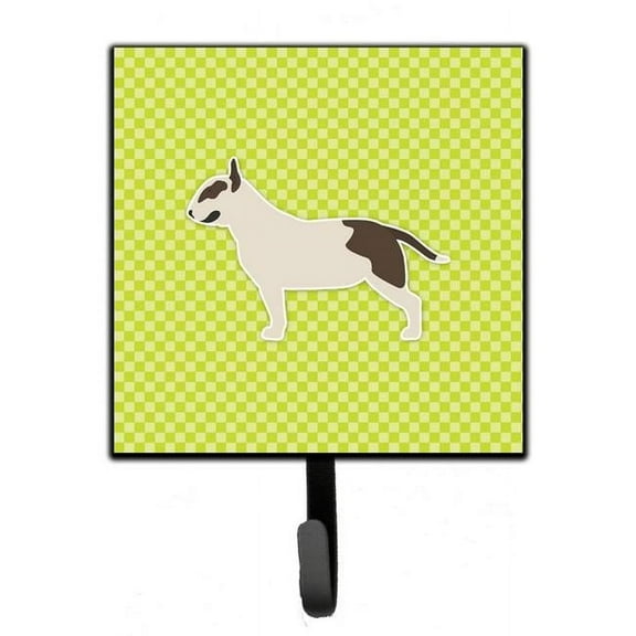 Carolines Treasures BB3878SH4 Bull Terrier Checkerboard Green Leash or Key Holder