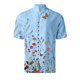 thumbnail image 2 of Camisas De Vestir Para Hombre Slim Fit Camisa de manga corta con solapa y hebilla de bolsillo con impresión digital 3D para hombre (Blue, L), 2 of 4