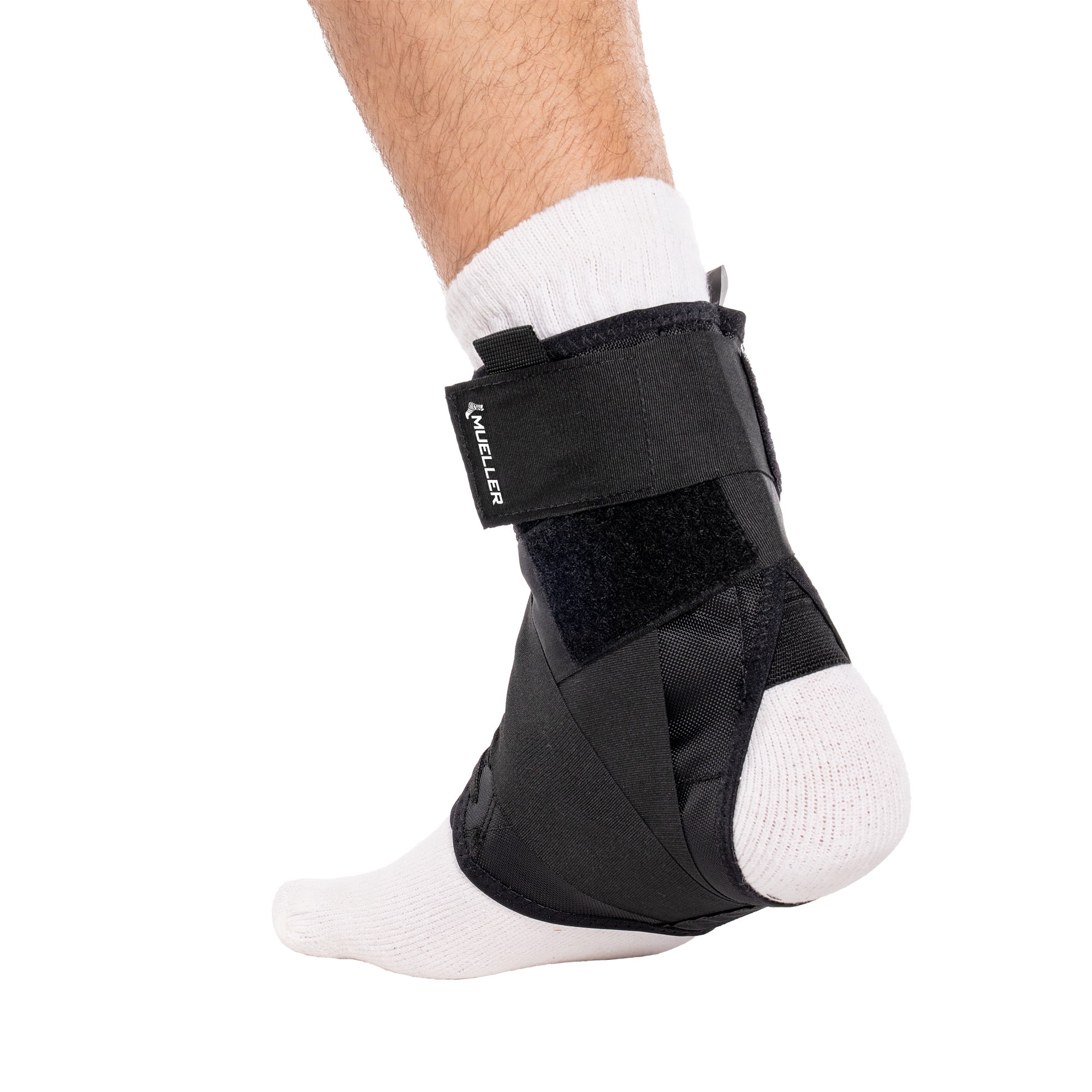 Mueller® Soft Ankle Brace with Straps, Large, Adjustable Ankle Support