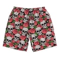 thumbnail image 5 of Goofa Skull and Roses Printed Mens Swim Trunks Summer Quick Dry Short Beach Swimwear Bathing Suits-3X-Large, 5 of 9