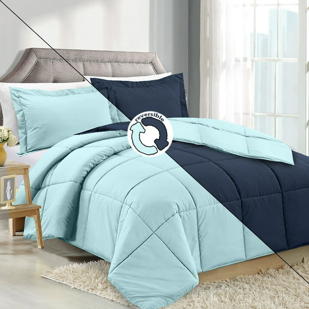 Clara Clark 5 Pc Twin Bed in a Bag Bed Sheet Set + Twin Reversible