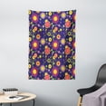 thumbnail image 1 of Floral Tapestry, Colorful Flowers Designed in Childish Art Pattern on Dark Lavender Background, Wall Hanging for Bedroom Living Room Dorm Decor, 40W X 60L Inches, Indigo Multicolor, by Ambesonne, 1 of 2