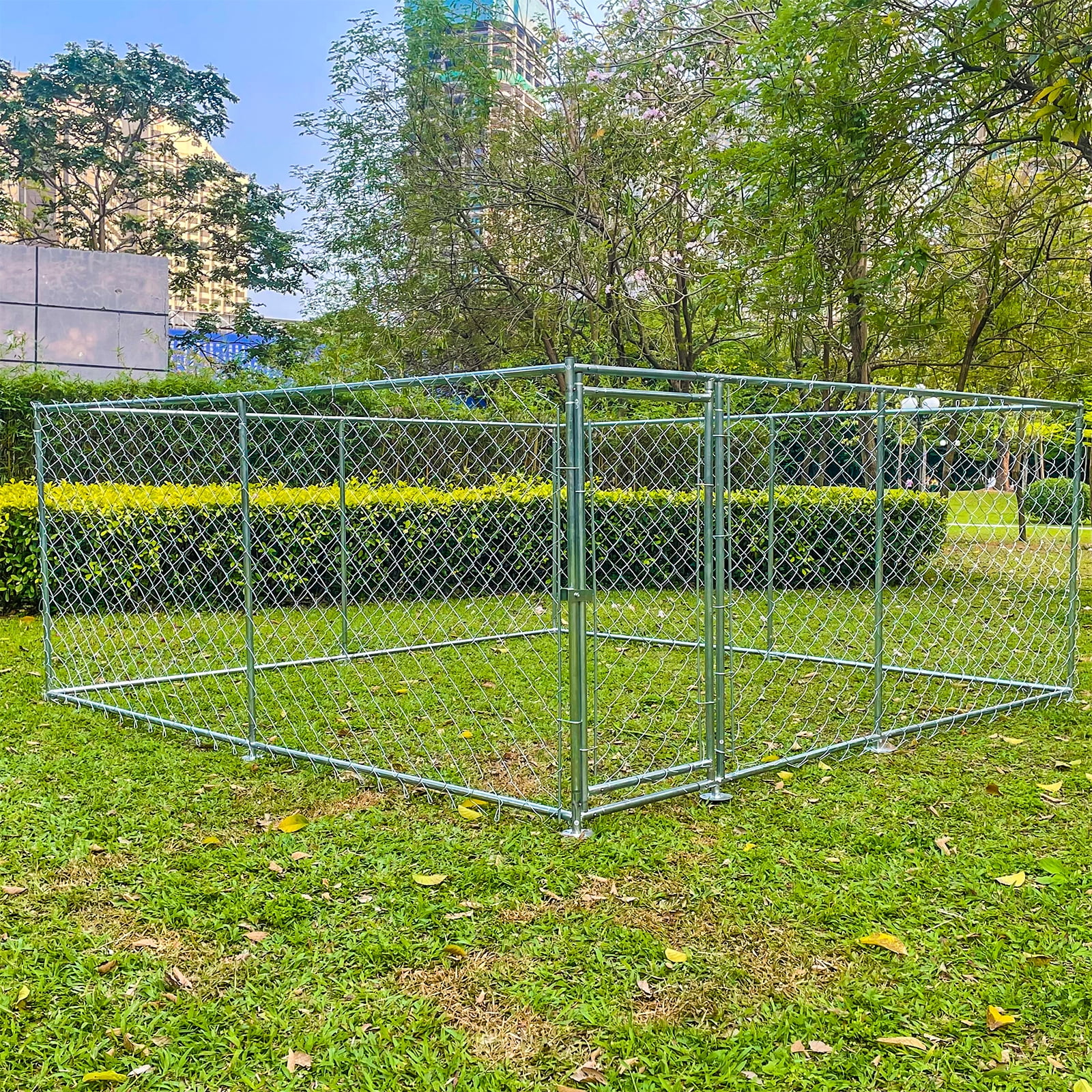 10 x 10 Heavy Duty Galvanized Chain Link Dog Kennel Enclosure for Large Dogs Outdoor Dog Cages