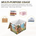 thumbnail image 7 of 16.5x12.6x11.8in Foldable Flip-Top Storage Bin, Dustproof Magic Tape Closure, Ideal for Home & Toy Organization，House Surrounded by Flowers, 7 of 7