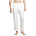 thumbnail image 5 of Plebaso Men's Sleep Pants Cotton Elastic Waist Jogger Pajama Bottoms Lightweight Lounge Pants for Yoga, 5 of 6