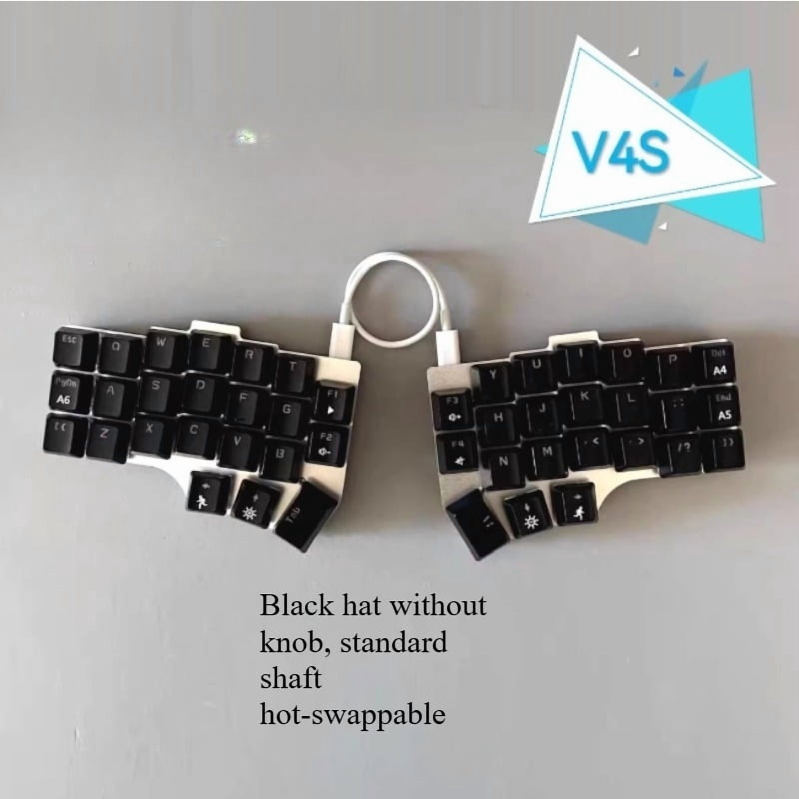 Corne V4 Customized RGB Low Profile Wired Split Mechanical Keyboard with VIAL Keymap & Red Switch