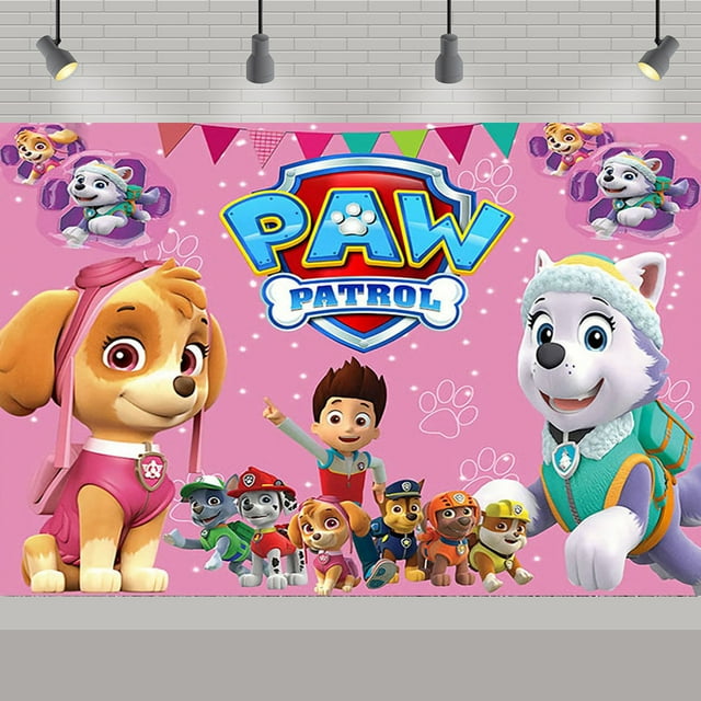 PAW Patrol Birthday Party Backdrop | Photo Banner | Birthday Theme Decoration (Color-7,W:59" L:83")