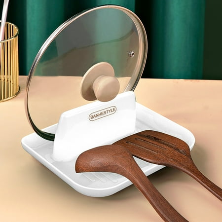 

Pot Lid Holder Utensil Spoon Rest with Drip Pad Heat-Resistant Kitchen Gadget Uncosinb