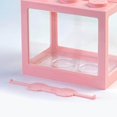 thumbnail image 3 of Mini Fish Tank LED Light Desktop Aquarium Tank Clear Ornament Aquarium Office Desktop Decor Pink, 3 of 9
