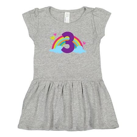 

Inktastic 3rd Birthday Rainbow Number 3 Gift Toddler Girl Dress